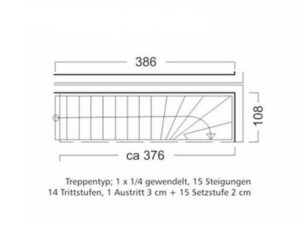 Treppe Typ viertelgewendelt Skizze