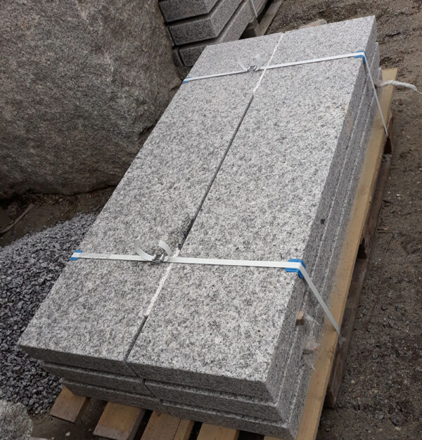 Granit Grau Palisaden allseits gesägt+geflammt 8x20 cm