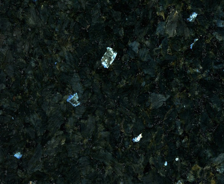 Labrador Emerald Pearl Granit Materialfoto