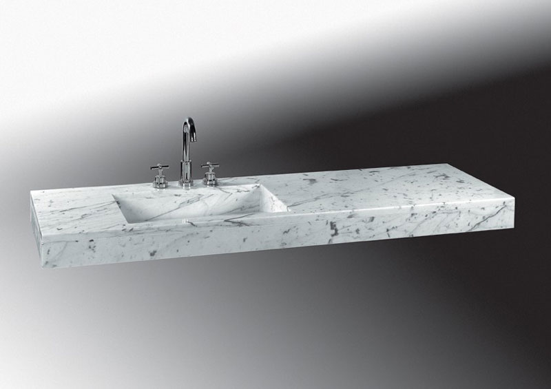 Bianco Carrara Marmor Waschtisch massiv